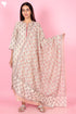 Chanderi Silk Kurta And Pant Set With Dupatta Block Print